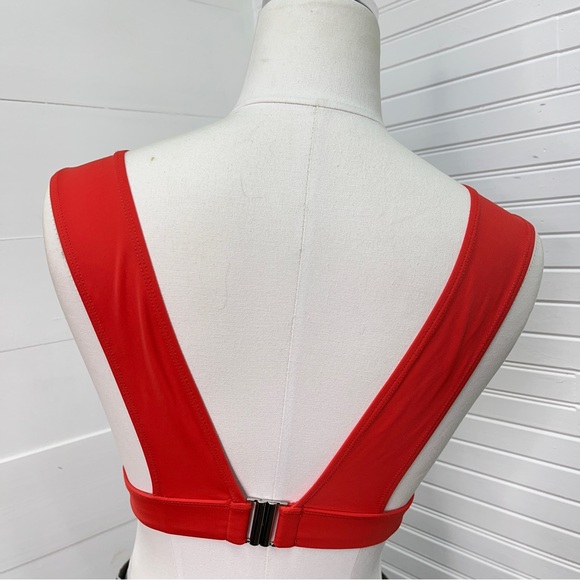 3/$20☀ Cheap Monday Bright Coral Plunging Bikini Top - Picture 2 of 6